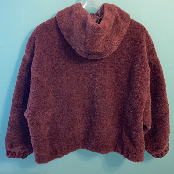Ashley Stewart Teddy Faux Shearling Fur Hoodie Zip Jacket Plush Women’s 26 New - Picture 2 of 11